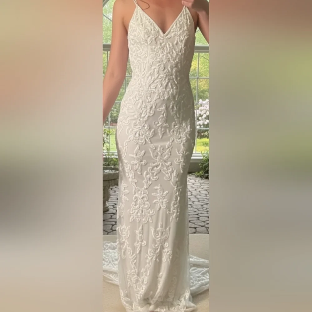 Lulus Everlasting Passion White Sequin Beaded Backless Maxi Wedding Dress - Picture 16 of 16